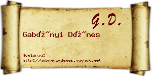 Gabányi Dénes névjegykártya